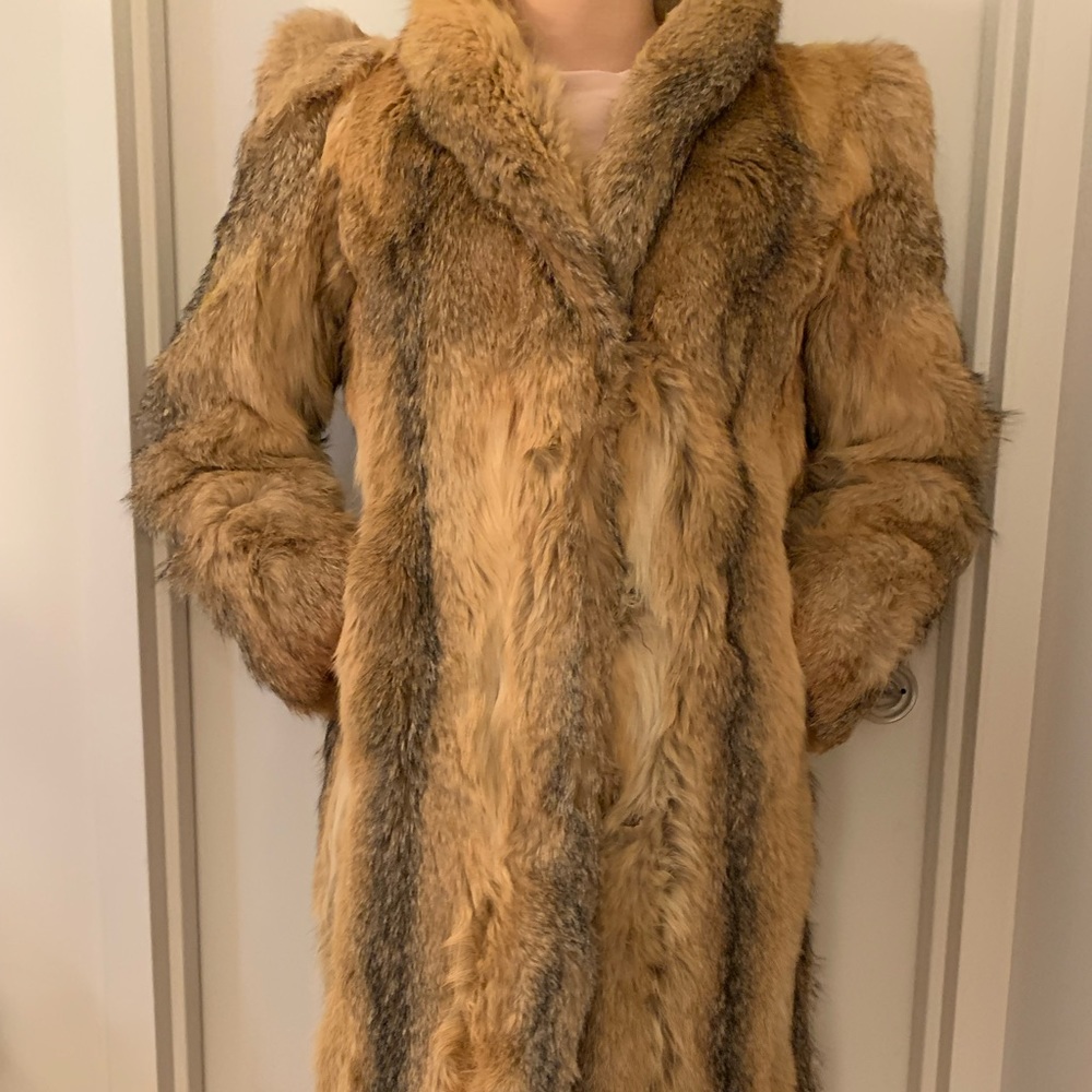Authentic fur fox coat. Length reaches right above the ankle.